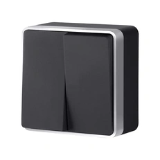 Изображение Выключатель двухклавишный Gallant (черный/серебром) W5020034
