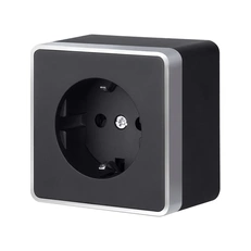 Изображение Розетка с заземлением Gallant черный с серебром W5071034 W5071034