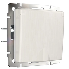 Изображение Розетка влагозащ. с зазем. с защит. крышкой и шторками перламутровый рифленый W1171213