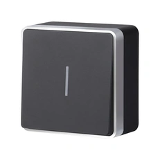 Изображение Выключатель одноклавишный с подсветкой Gallant (черный/серебро) W5010134