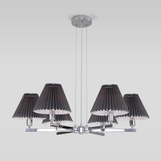 Изображение Подвесная люстра с тканевыми абажурами Peony 60136/6 хром/графит
