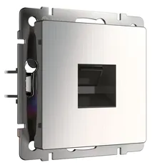 Изображение Розетка Ethernet RJ-45 (никель глянцевый рифленый) W1181002