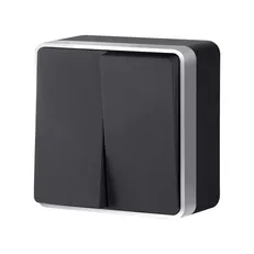 Изображение Выключатель двухклавишный Gallant (черный/серебром) W5020034