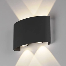 Фото товара Уличный настенный светодиодный светильник TWINKY DOUBLE 1555 TECHNO LED черный