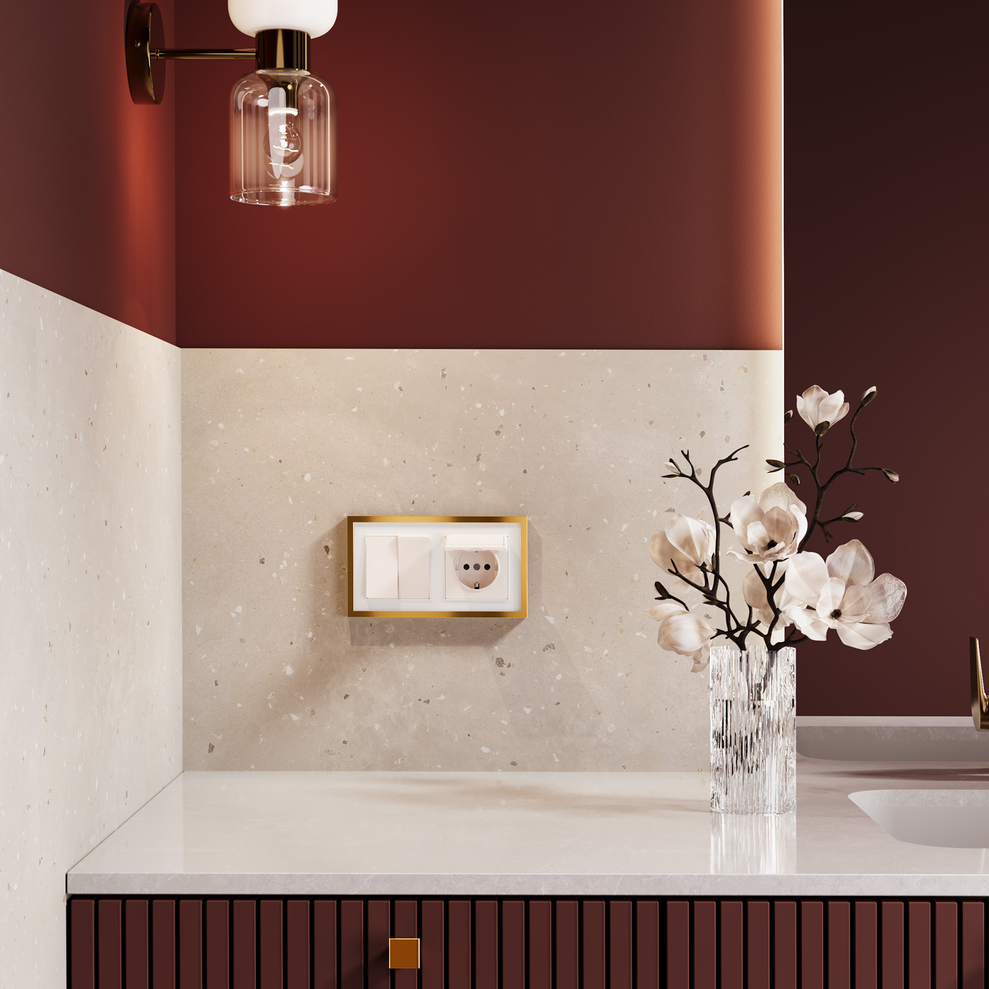 Baguette Белый акрил + золотистая латунь — новое премиальное сочетание в серии рамок